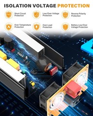 2000W Pure Sine Wave Inverter 12V DC to 110V 120V AC Car Converter for RV Tru…