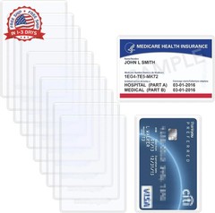 Card Holder Protector Sleeves 10 Pcs Clear PVC Waterproof Wallet Size for ID Car