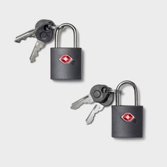 2pk Key Luggage Lock Gray : Solid Metal Travel Accessories