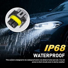 2 PCS H11 Socket Wire Harness Connectors, Waterproof Extension Wiring Harness