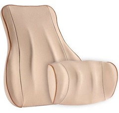 Car Lumbar Support & Neck Pillow Set Beige