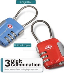 Durable Multicolor TSA Locks – 4-Pack 3-Digit Combination Travel Security