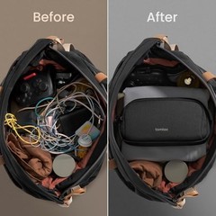 Electronic Organizer Travel Case Water Resistant Dual Compartment Tech Pouch