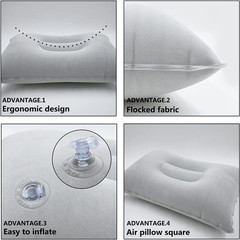 JAKENHAM 2Pack Ultralight A4 Size Inflatable Travel 2 Count (Pack of 1), Gray