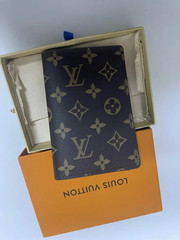 LOUIS VUITTON Monogram Passport Cover Brown W/Dust Bag & Box