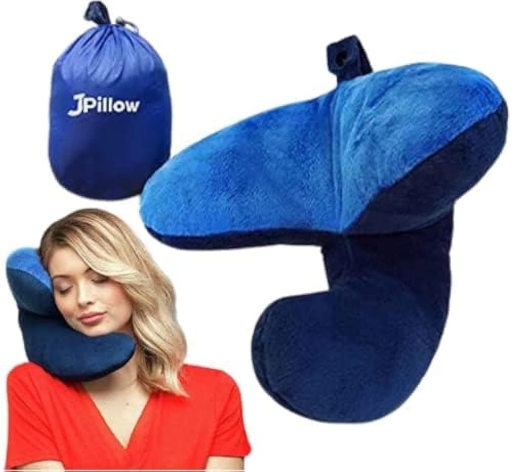Travel Pillow + Carry Bag, (No Scarf) – Chin & Neck Support in Any Sitting Po…