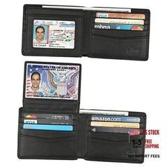 Wallet for Men-Genuine RFID Blocking Bifold Stylish Wallet With 2 Leather Black
