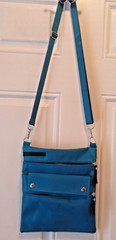 Scansafe RFID Crossbody Bag/Purse Blue 3-Zippers/1 snap pocket Travel co2034