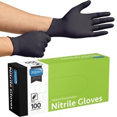 Inspire Black Nitrile Disposable Gloves | 4.5 X-Large, Blue