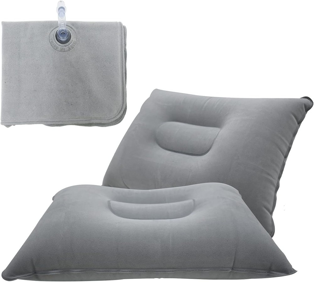 2 Pack Gray Ultralight Inflatable Pillow Small 2 Count (Pack of 1), 2pcs