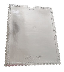 SICURA Silver Metallic Passport ID Pouch Holder Case UPGRADE ME Crown 4.5×5.5
