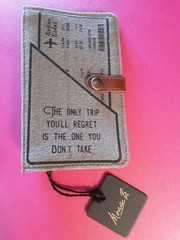 NEW Mona B Leather/Canvas Passport Travel Wallet #M-411