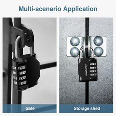Puroma 1 Pack Combination Lock 4 Digit Locker Lock Outdoor Waterproof Padlock…