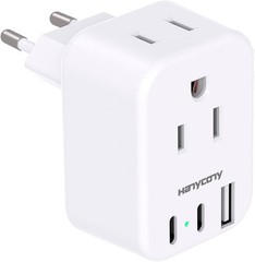 European Travel Plug Adapter, Foldable International Power Adapter, Type C Adap