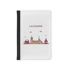 Lausanne Switzerland Skyline, RFID Blocking Passport Cover Wallet, Travel Gift