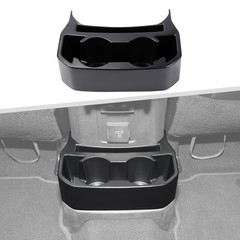 Jimen for JL Rear Cup Holder, Dual Extra Holder Organizer Tray Black