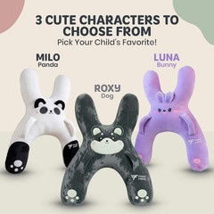 Kids Car Sleeping Pillow – X-Shaped Plush Animal for Neck & Back Support – Hands
