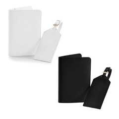 Premium PU Leather Travel Passport Holder and Luggage Tag Set for Outdoor Travel