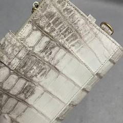 Handcrafted White Genuine Croco Skin Leather Travel Passport Holder Wallet
