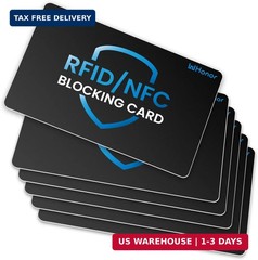 WHonor RFID Blocking Card 6 Pack, Bank Debit Credit Card Protector, Anti-Theft C