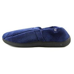 Men’s Microterry Moccasin Slipper with Memory Foam, Heel Cushion and 13 Navy