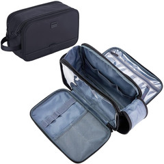 Travel Toiletry Bag for Men, Medium Water-Resistant Double-Sided Full-Open Dopp
