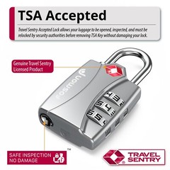 2x TSA Accepted 3 Digit Alert Indicator Travel Luggage Bag Lock Padlock Reset