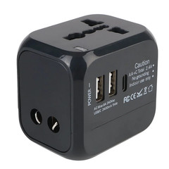 All-In-One Wall Travel Charger Adapter – US EU UK AU Plugs with 2 USB & 1 Type C