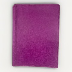 Peter Millar Full Grain Leather Passport Cover Purple Embossed Travel Wallet NWT