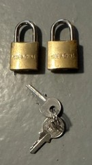 Lot 2 Pack TSA Small Luggage Locks with Keys, Travel Padlock Solid Bronze Metal.