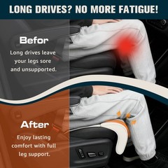 Breathable Car Leg Extender Leg Rest Pad for Driver Seat Universal Fit Comfort