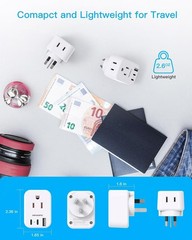 Travel-Savvy Power Adapter for Australia with 5 Ports – Compact & Lightweight