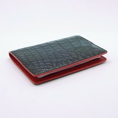 Handmade Genuine black Crocodile Skin passport holderFree economy shipping