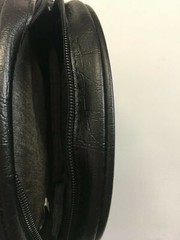 10″ x 6″ Spacious Black Travel Zippered Faux Leather Pouch Small Bag