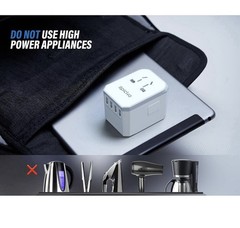 EPICKA Universal Travel Adapter USB C 4 USB A International Plug TA-105 Grey