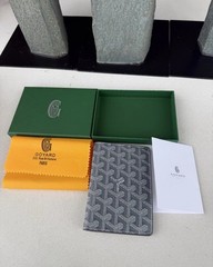 Goyard Passport & ID Wallet/Organizer Gray Leather Card Slots