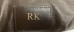 POTTERY BARN MENS BROWN LEATHER GRANT SHAVING TOILETRY BAG CASE «MONOGRAMMED RK»