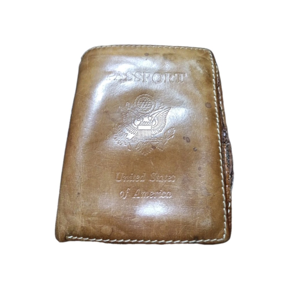 Fossil Genuine Leather Black Passport Holder Wallet Organizer, Card Slots, Clea…