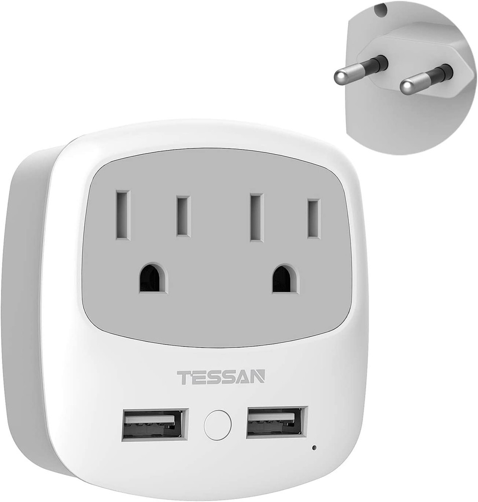 European Travel Plug Adapter Converter | International Power Plug Converter, 2 U