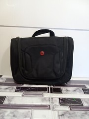 Swiss Gear Black Denier Nylon toiletry/Travel bag, hanging 10″x7″, 4 Pocket