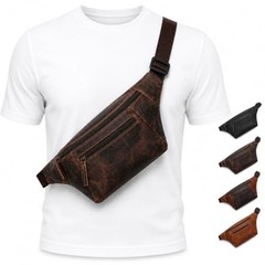 Leather Crossbody Bag for Women – Fanny Pack for Men – Sling Bag for Brown