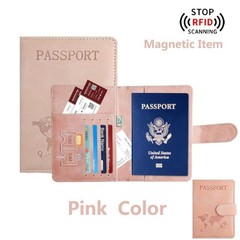 Leather Passport Holder Wallet Blocking Cover Protector For Vaccination Card