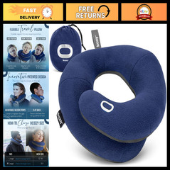 Travel Neck Pillow – Double Support for Head, Neck & Chin – Adjustable, Washable