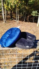 2- U Shaped Neck Support Travel Pillows Black/Blue Airplane- Micro Foam Beads