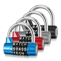 4 Pcs 5 Letter Combination Lock Heavy Duty Gym Locker Word Metal Resettable