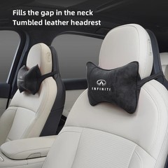 Black Headrest Neck Pillow For Infiniti Logo QX55 QX50 QX60 QX80 Q50 Q70L