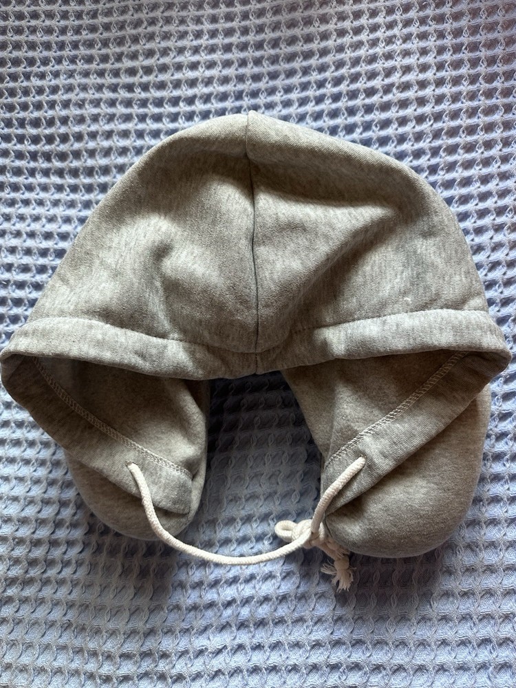 Hoodie U Shape Travel Pillow Neck Support Head Rest Soft Hood + Arm Warmer