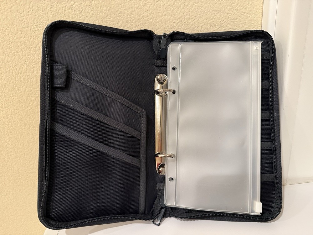 MUJI Passport Case Notebook Organizer clear pocket inserts Blue 23.5×13.5×2.5 cm