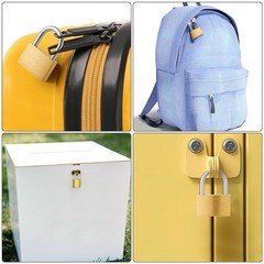 2 Pcs Small Solid Brass Locks with Keys, 20mm + 25mm Mini Key Locks, for Lugg…