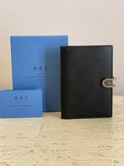 Smythson Panama Leather Passport Cover Black Brand New With Box